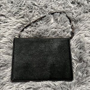 Ann Taylor LOFT Hair-On Leather Wristlet Clutch Brown Pony Hair